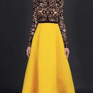Long-Sleeved Lace Evening Gown by MNM Couture